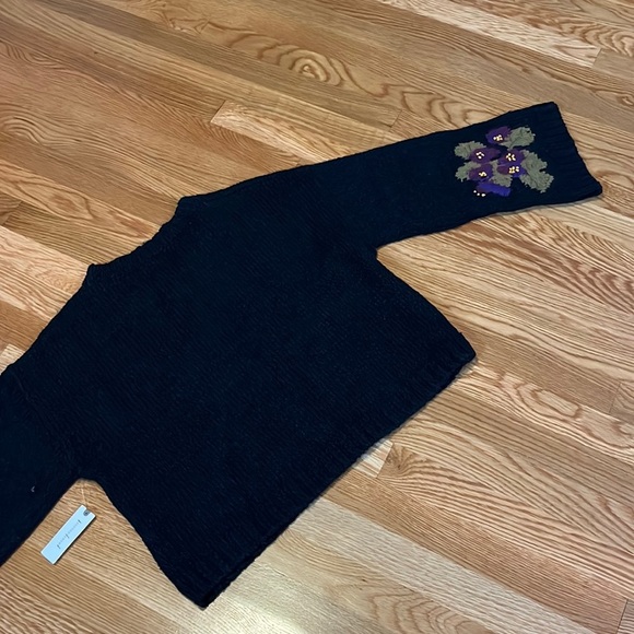 Anthropologie Maeve Embroidered Flowers Cropped Sweater Size Medium NWT - Picture 16 of 16